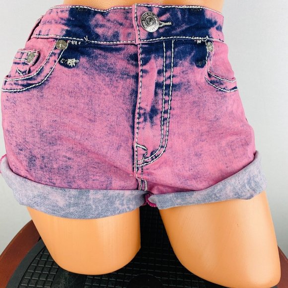 True Religion Jennie Mid Rise Rolled Cuff Curvy Jean Shorts Women's Size 31